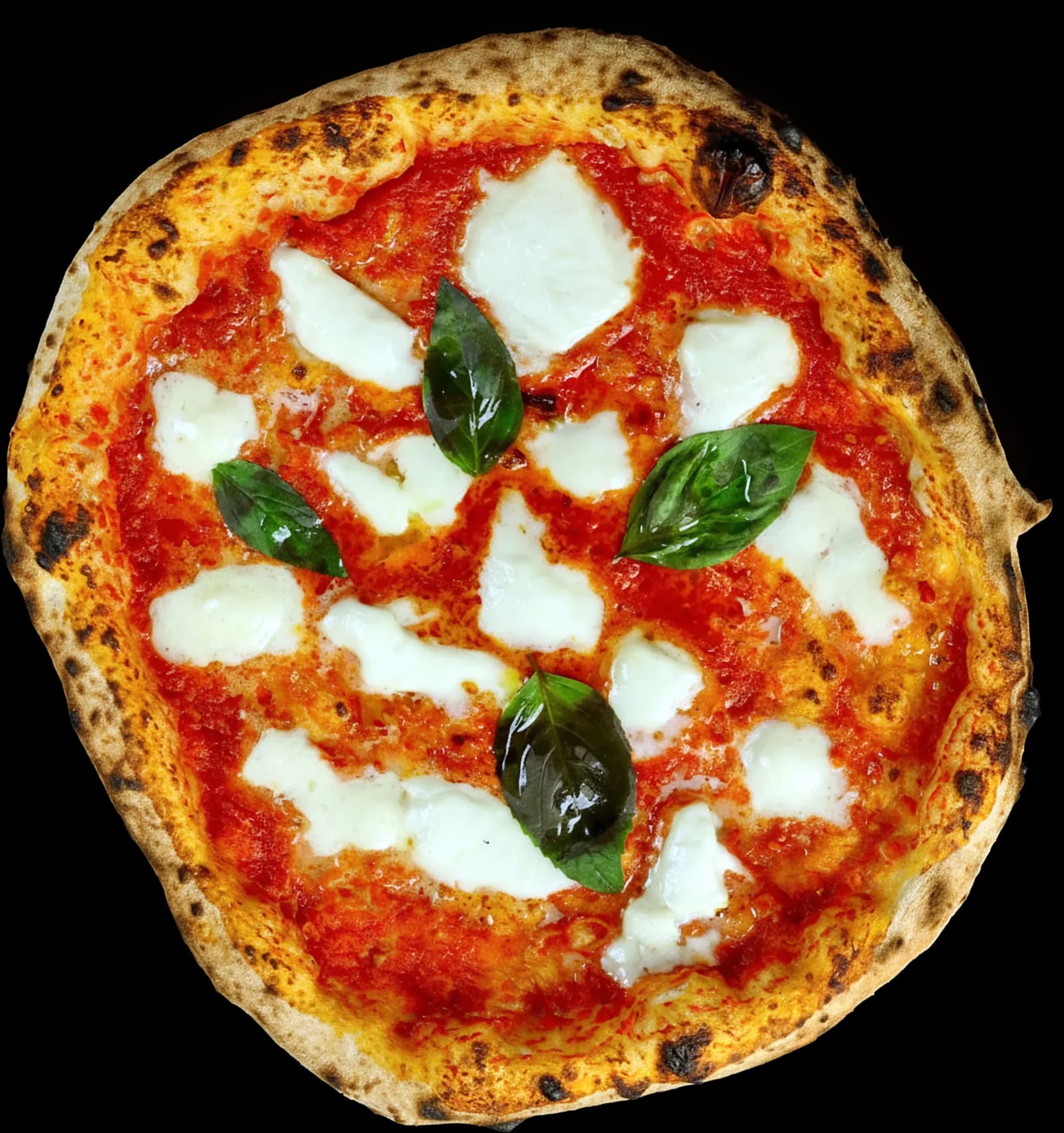 Pizza margherita z pieca opalanego drewnem w Stacji Neapol